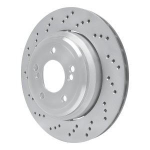 BMW M3 Brake Rotor (1) - Rear - R1 Concepts - Drilled Carbon Alloy Geomet - `06-`08